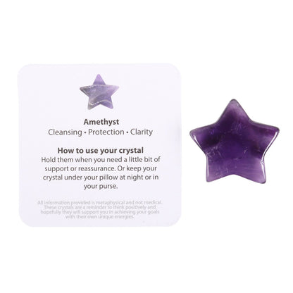 'Friends are like Stars' Amethyst Crystal Star with Gift Bag