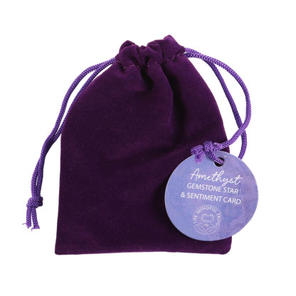 'Friends are like Stars' Amethyst Crystal Star with Gift Bag