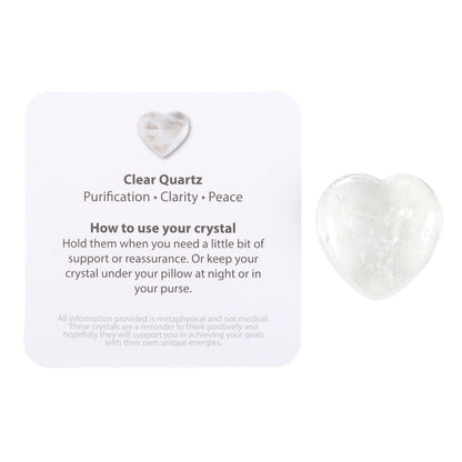 'You Rock' Clear Quartz Crystal Heart with Gift Bag