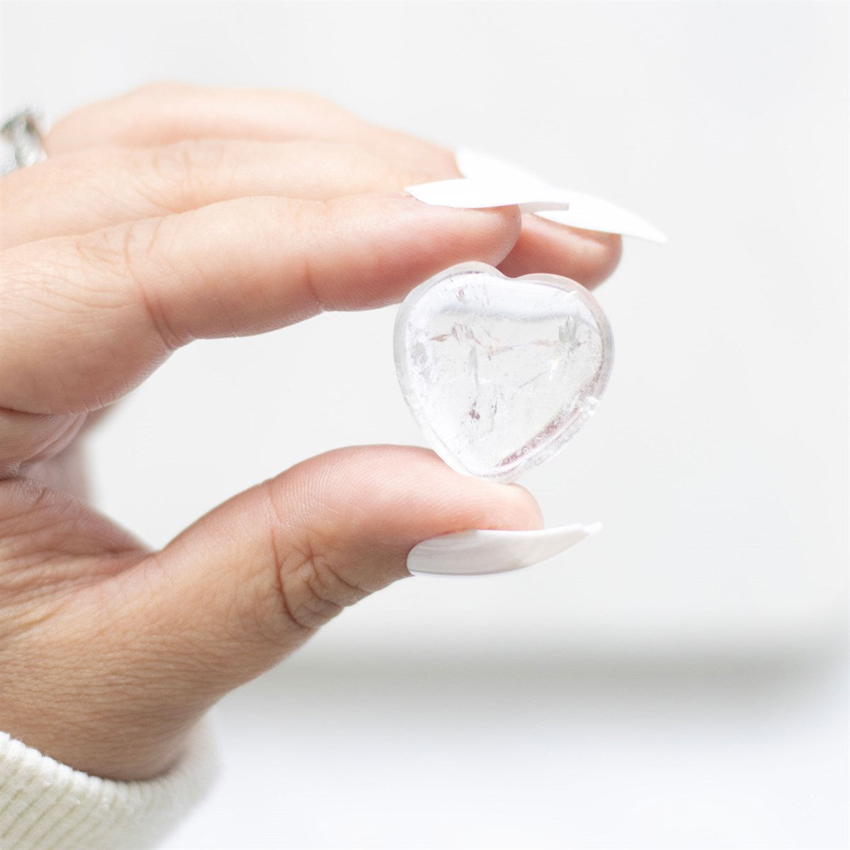 'You Rock' Clear Quartz Crystal Heart with Gift Bag