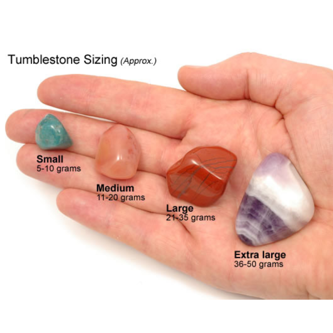 Crystal Tumblestone Size and Weight Guide 