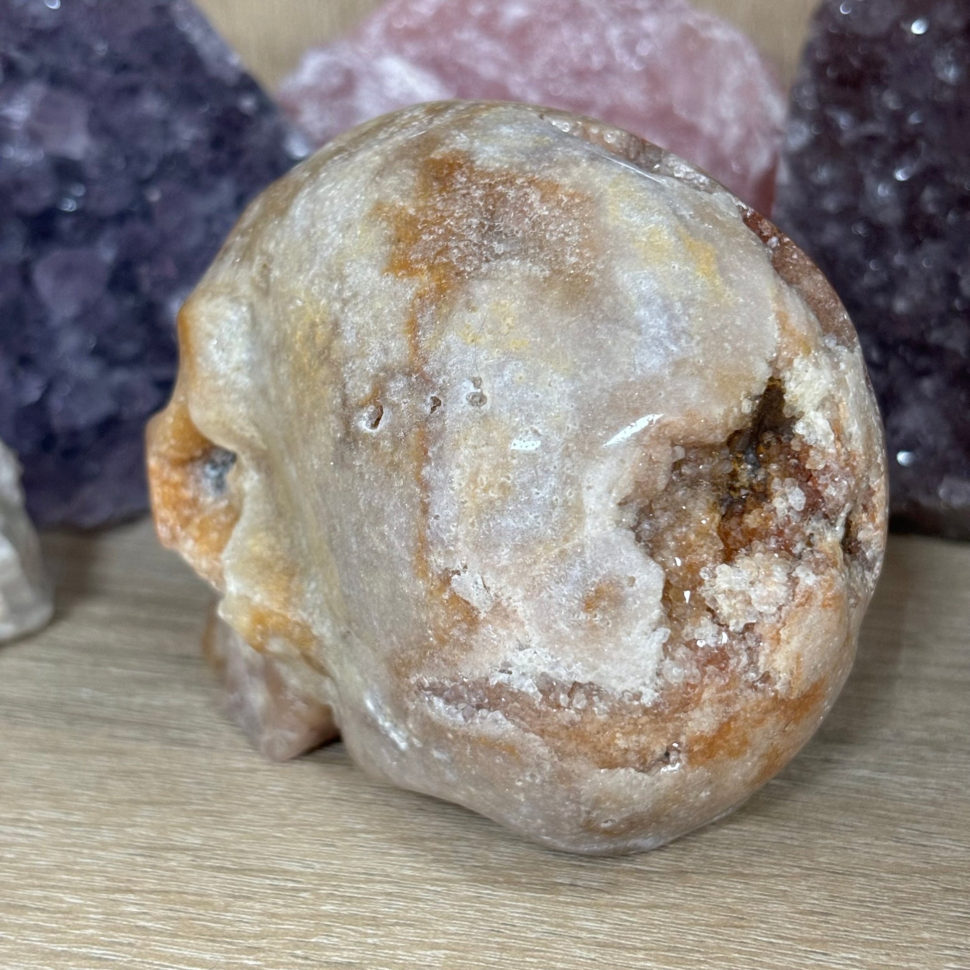 Large Pink Amethyst Crystal Skull