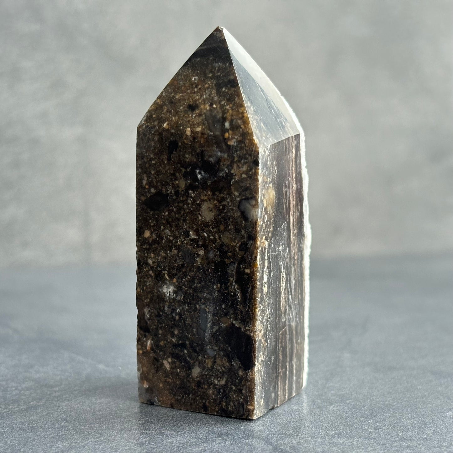 Black Sphalerite Druzy Crystal Tower