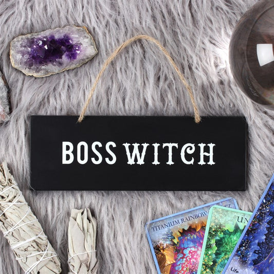 Boss Witch Wooden Hanging Sign