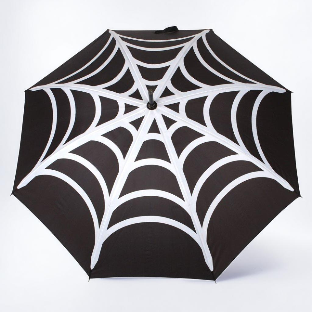 Don't get caught in the rain without this Spiderweb Umbrella! With its unique design and sturdy construction, you can fend off any storm while looking effortlessly cool. Say goodbye to boring umbrellas and hello to a web of style!