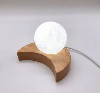 Colour Changing Crescent MOON LED Crystal Display Light Base