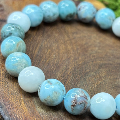 Larimar 9.5mm Crystal Bracelet B-Grade