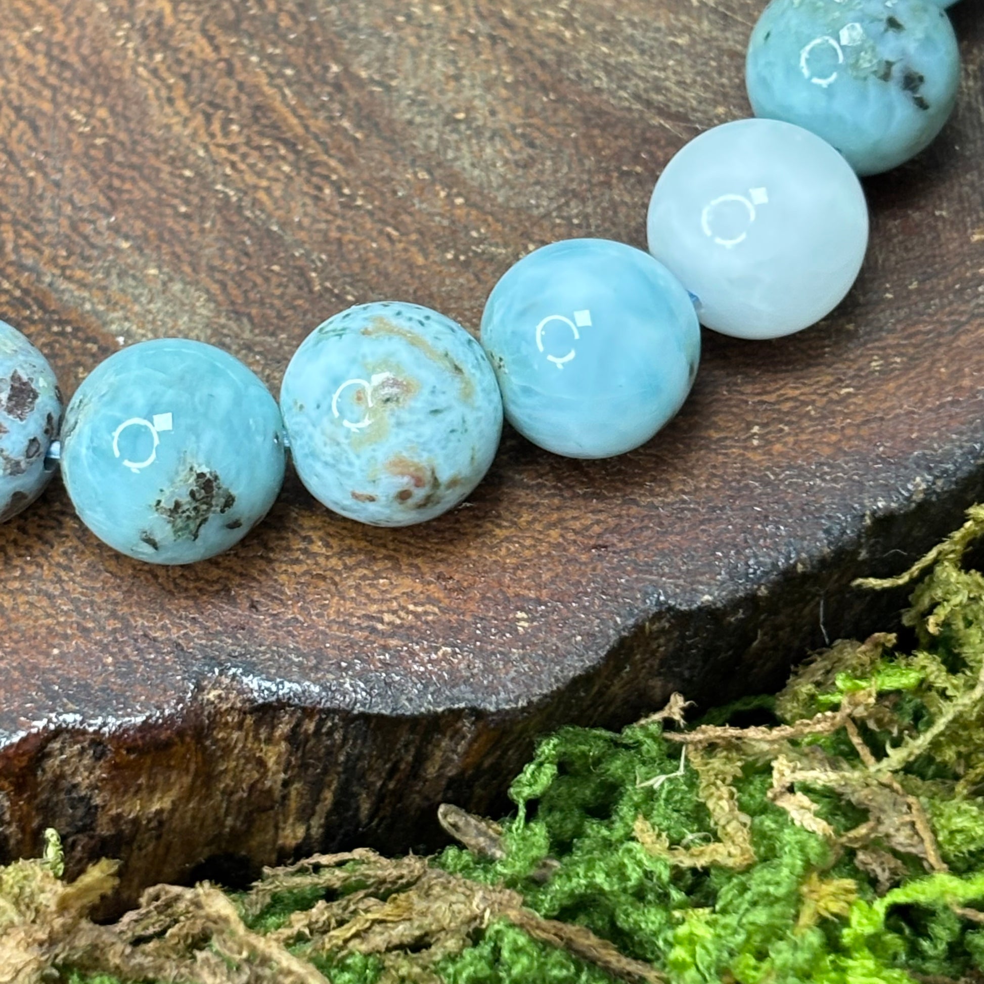 Larimar 9.5mm Crystal Bracelet B-Grade