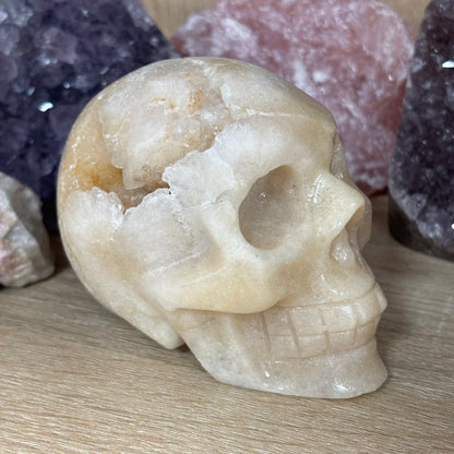 Large Pink Amethyst Crystal Skull