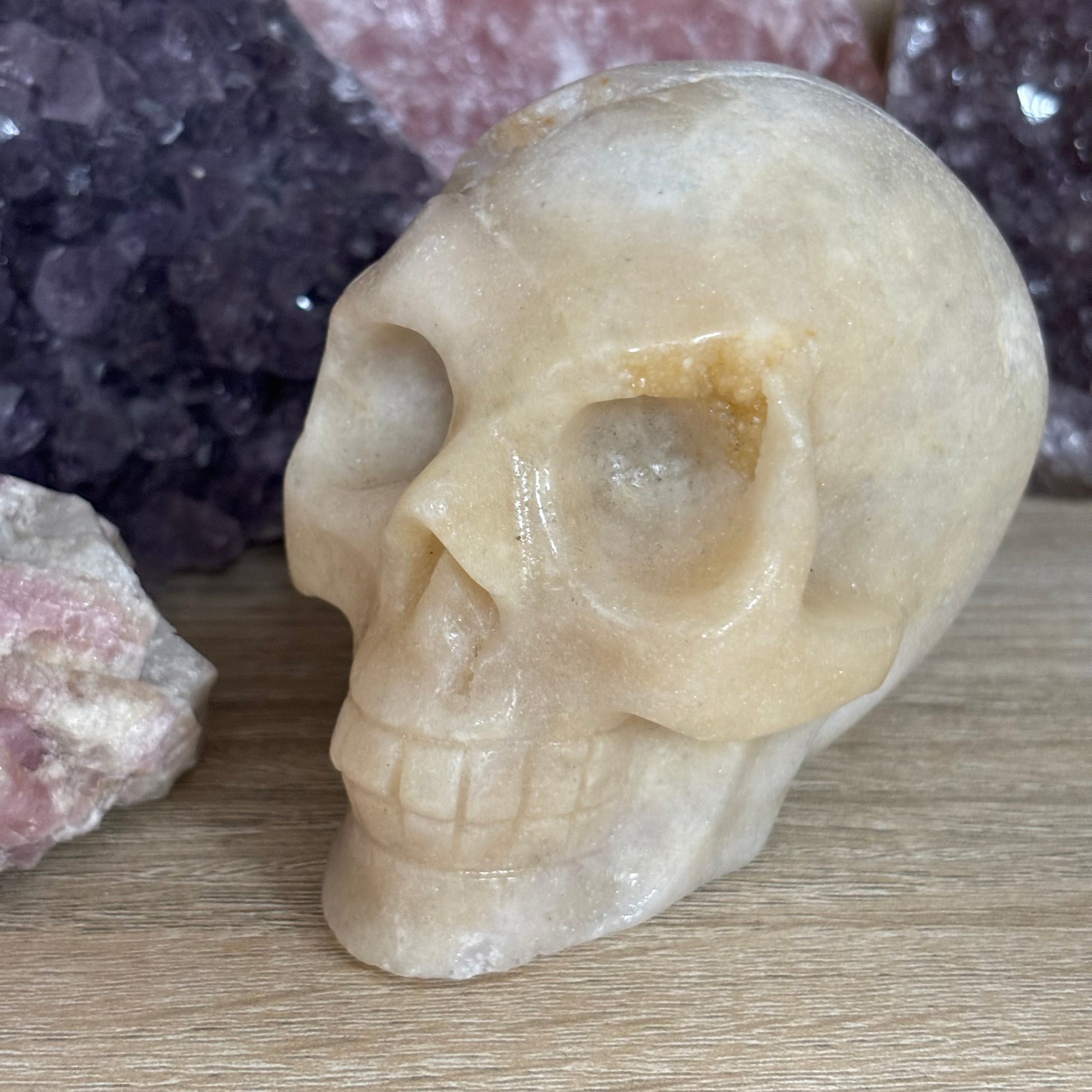 Large Pink Amethyst Crystal Skull