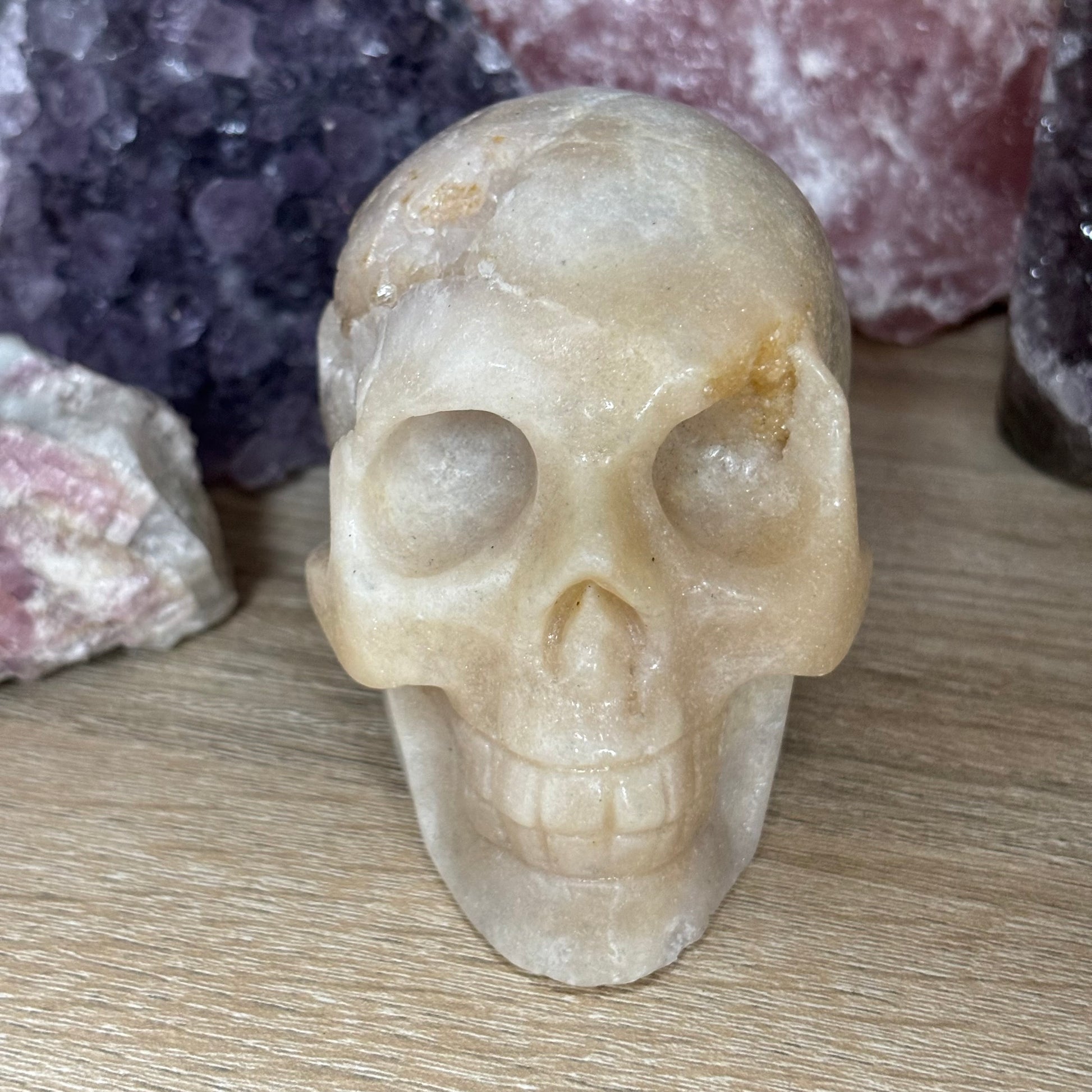 Large Pink Amethyst Crystal Skull