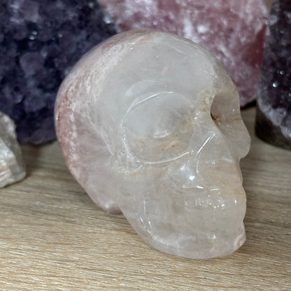 Large Cherry Blossom Agate Crystal Skull