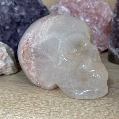 Large Cherry Blossom Agate Crystal Skull