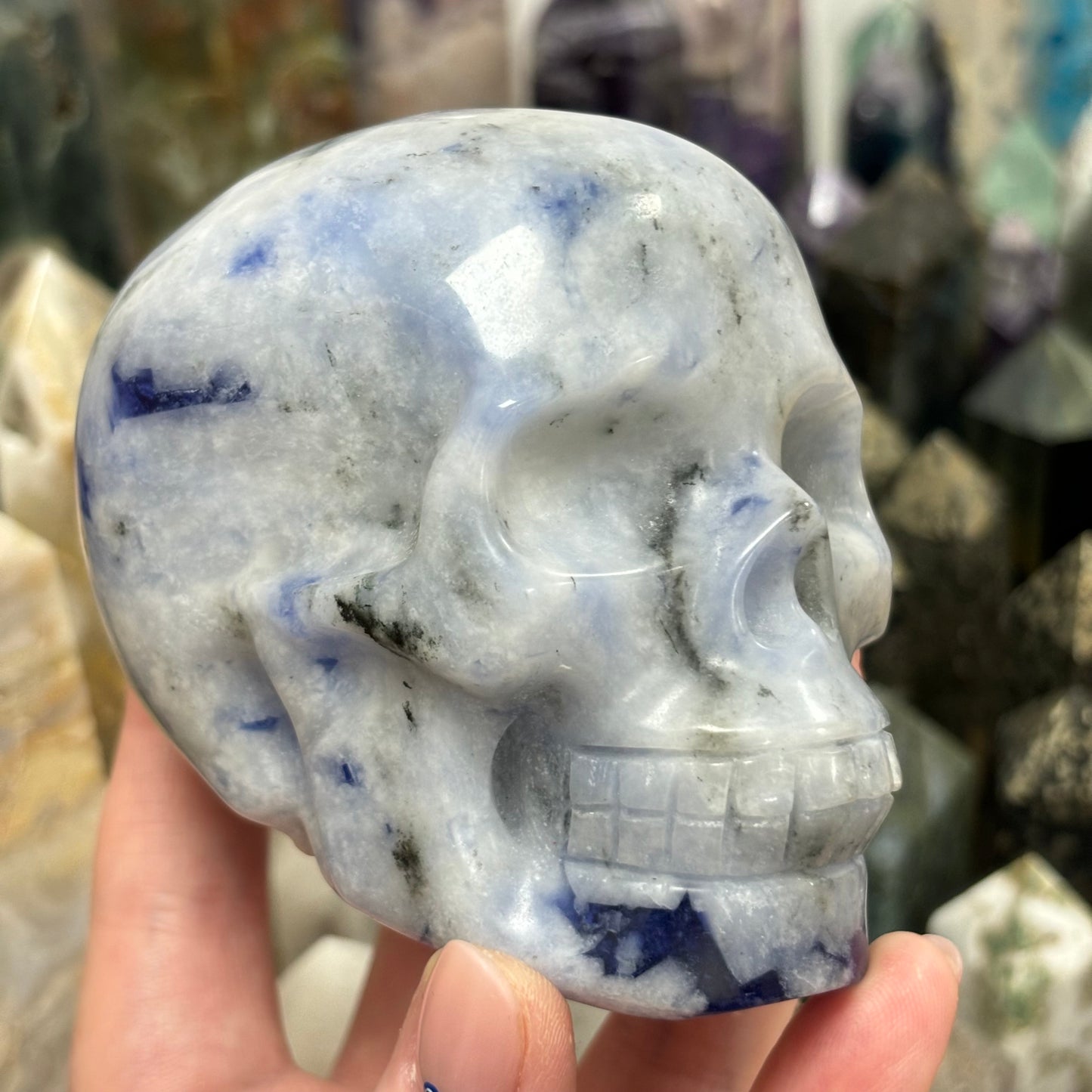 Large UV Reactive Afghanite Crystal Skull