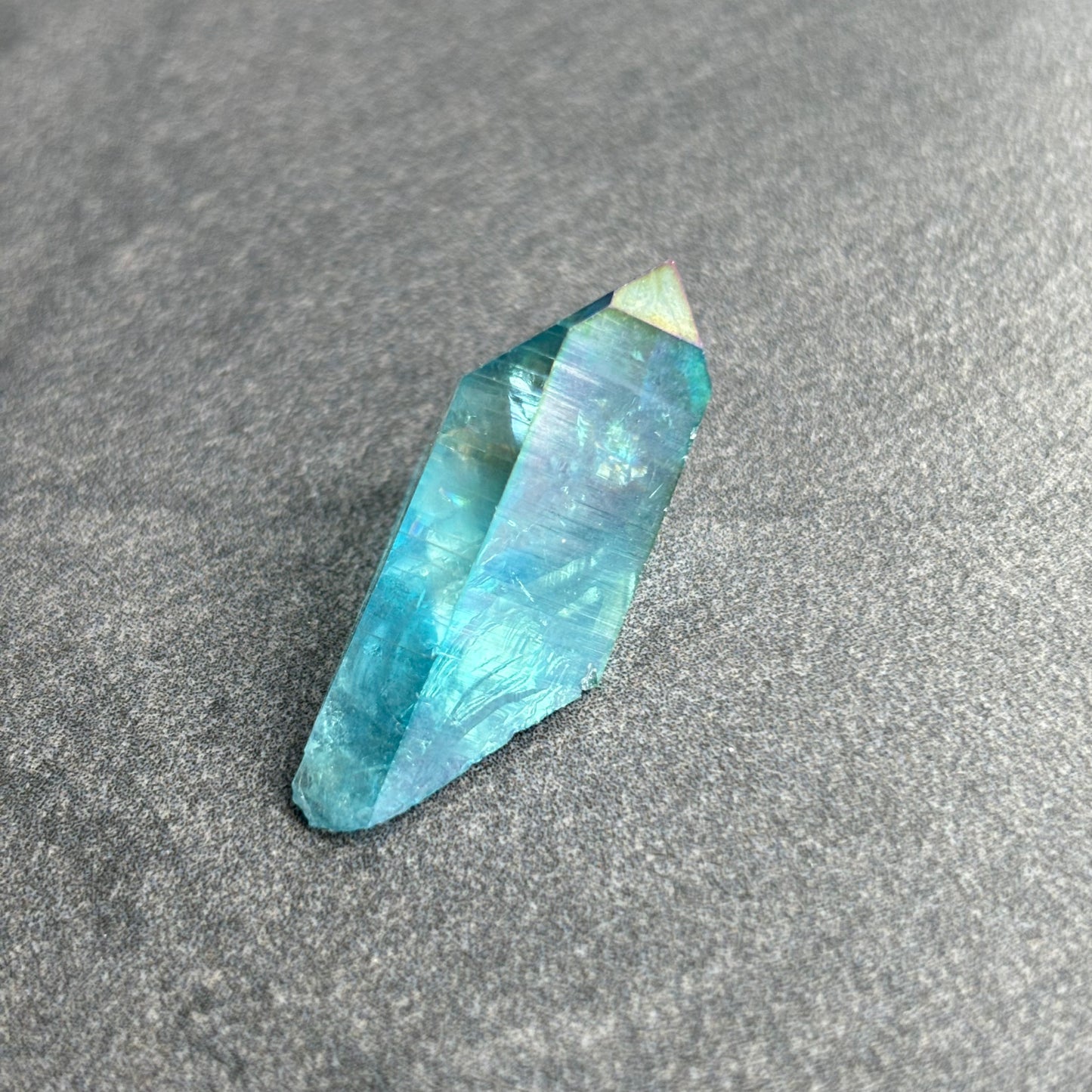 Aqua Aura Quartz Crystal Point #1