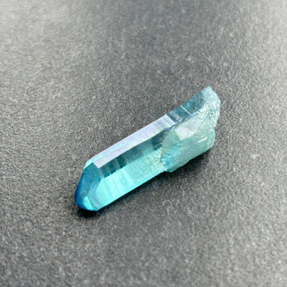 Aqua Aura Quartz Crystal Point