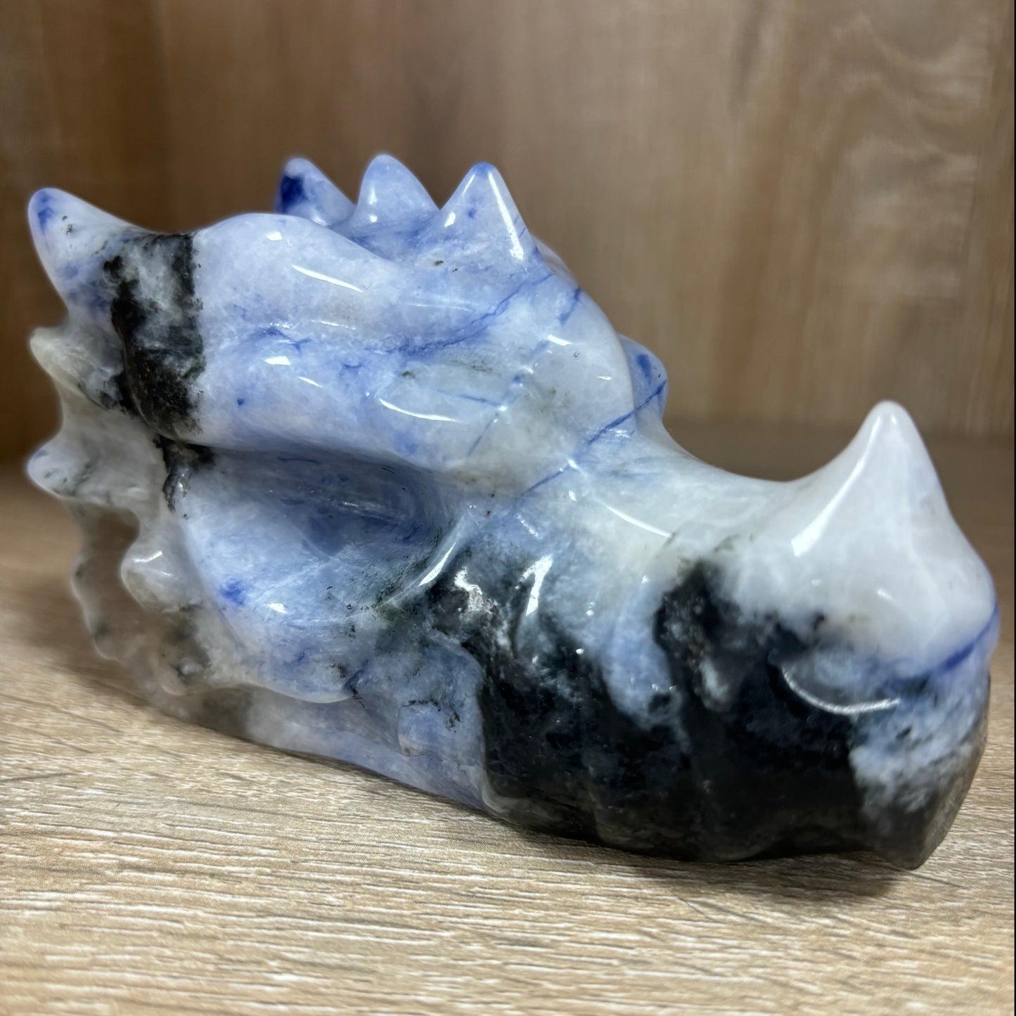 Large UV Reactive Afghanite Crystal Dragon Head