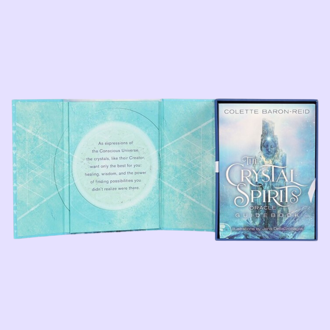 The Crystal Spirits Oracle card deck by Colette Baron-Reid includes a 58-card deck and 215 page guidebook. This deck shares the powerful messages of the crystals that heal and guide those to greater consciousness. Beautifully presented in folding box and illustrated by Jena DellaGrottaglia