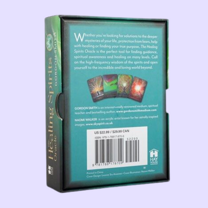 The Healing Spirits oracle card deck by Gordon Smith includes a 48-card deck and a guidebook with 107 pages of information to help guide you on your spiritual journey. The inspirational messages in the cards will help you understand the true purpose of your life, grow your spiritual path and bring knowledge that will enhance your spiritual and physical wellbeing. Beautifully illustrated by Naomi Walker and presented in a matching sliding box.