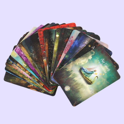 The Sacred Forest Oracle card deck by Denise Linn includes a 52-card deck and 144 page guidebook. This deck opens the user's inner self to expand and enlighten their spiritual journey. Beautifully presented in a matching box