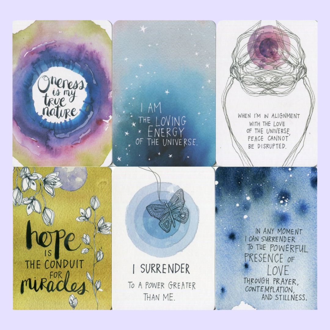 The Universe Has Your Back Oracle card deck by Gabrielle Bernstein includes a 52-carddeck. This deck explores the user's inner self by offering spiritual guidance in the face of uncertainty. Illustrated by Micaela Ezra and beautifully presented in a matching box