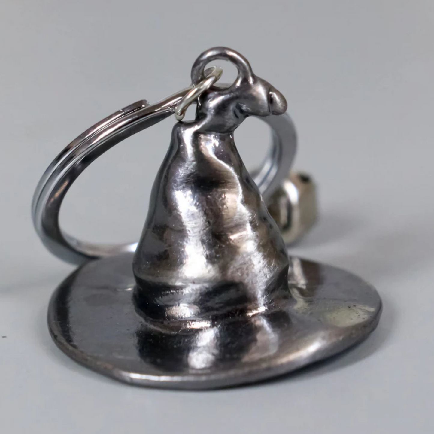 Silver Witch's Hat Keyring with Bell