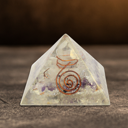 Orgonite Pyramid - Crystals & Copper