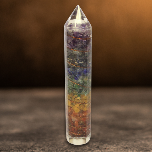 Orgonite Chakra Power Wand - Crystals & Copper