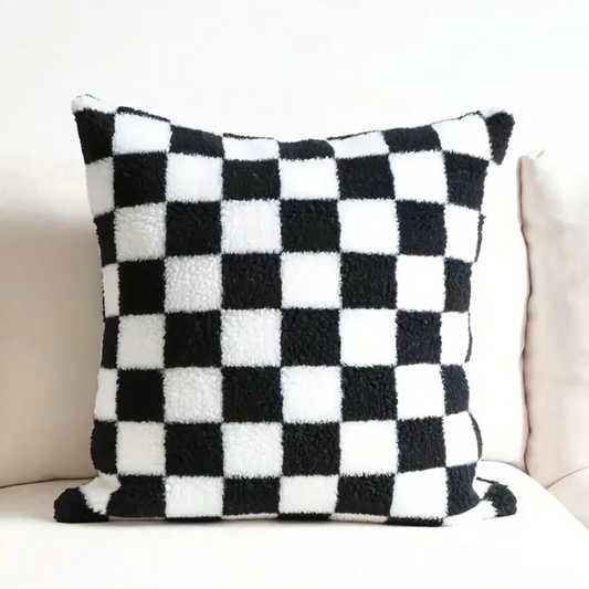 Black & White Checkerboard Cushion Cover