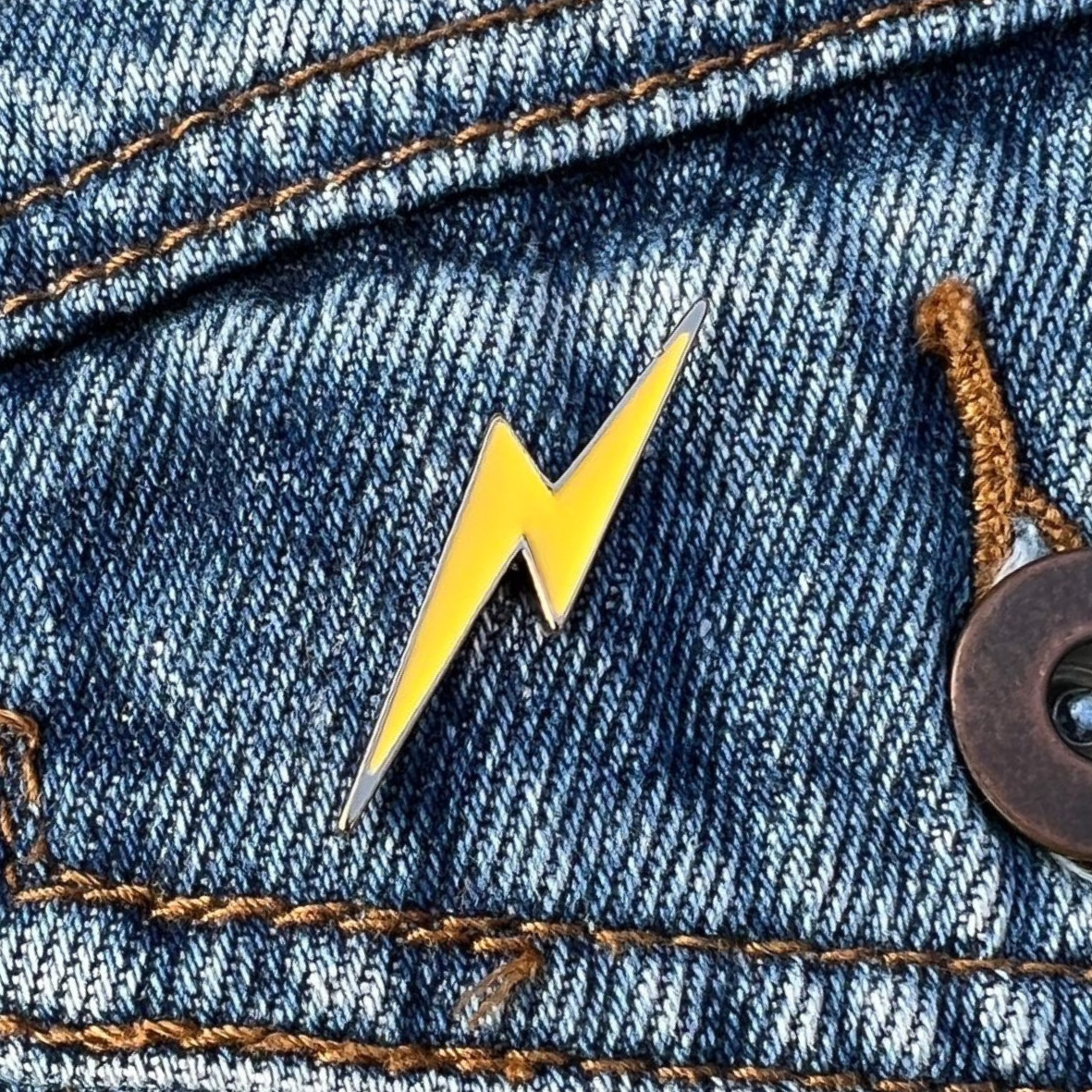 Lightening Bolt Enamel Pin | Disappear Here