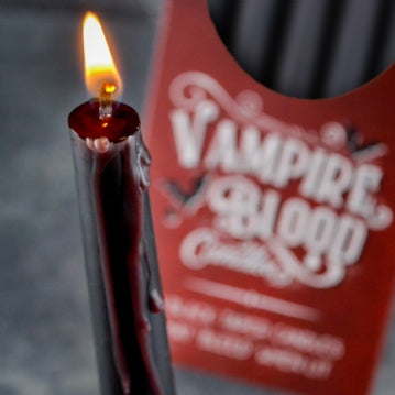 From candlelit dinners to eerie mood lighting, this set of Vampire Blood taper candles will entrance guests with their eye-catching, bleeding wax effect