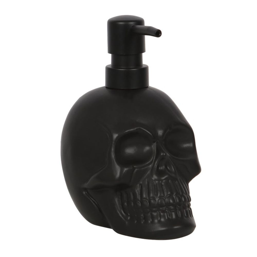 This matt black ceramic skull-shaped soap dispenser is both stylish and unique, making it the perfect choice for those seeking something out of the ordinary