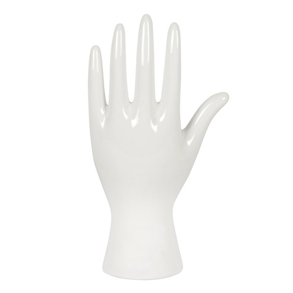 Add some mystic vibes to your space with our White Ceramic Palmistry Hand. This cool take on a classic palmistry hand features metallic gold astrology symbols representing the Sun, Moon, Venus, Mars, Jupiter, Saturn and Mercury and mystical 'Your fate is in your hands' text