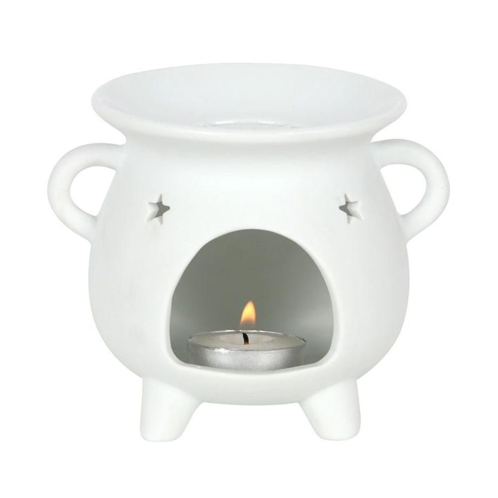 Illuminate your space with this whimsical White Triple Moon Cauldron Oil Burner. Its unique design and functionality create a cosy atmosphere while adding a touch of magic to any room. Perfect for burning your favourite oils and wax melts and creating a serene ambiance. Grab yours now and let the good vibes flow!