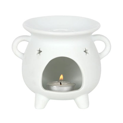 Illuminate your space with this whimsical White Triple Moon Cauldron Oil Burner. Its unique design and functionality create a cosy atmosphere while adding a touch of magic to any room. Perfect for burning your favourite oils and wax melts and creating a serene ambiance. Grab yours now and let the good vibes flow!