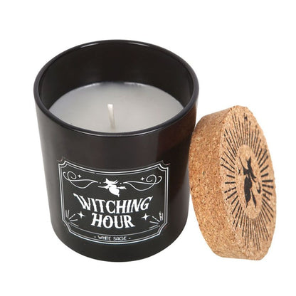 Indulge your senses with an enchanting blend of darkness and allure with this Witching Hour fragranced candle. Infused with the captivating scent of white sage, its bewitching aroma will put you under its spell. Approximately 21 hours burn time