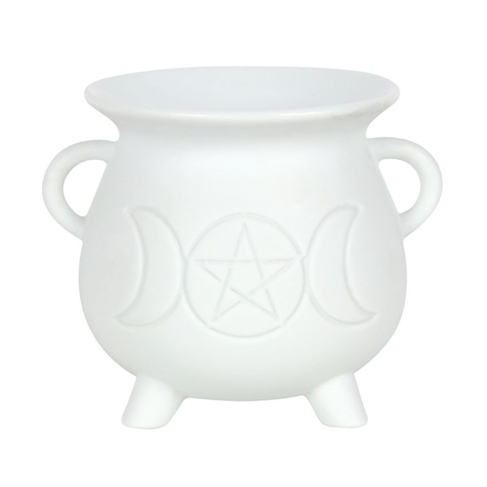 Illuminate your space with this whimsical White Triple Moon Cauldron Oil Burner. Its unique design and functionality create a cosy atmosphere while adding a touch of magic to any room. Perfect for burning your favourite oils and wax melts and creating a serene ambiance. Grab yours now and let the good vibes flow!