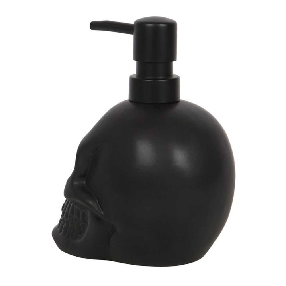 This matt black ceramic skull-shaped soap dispenser is both stylish and unique, making it the perfect choice for those seeking something out of the ordinary