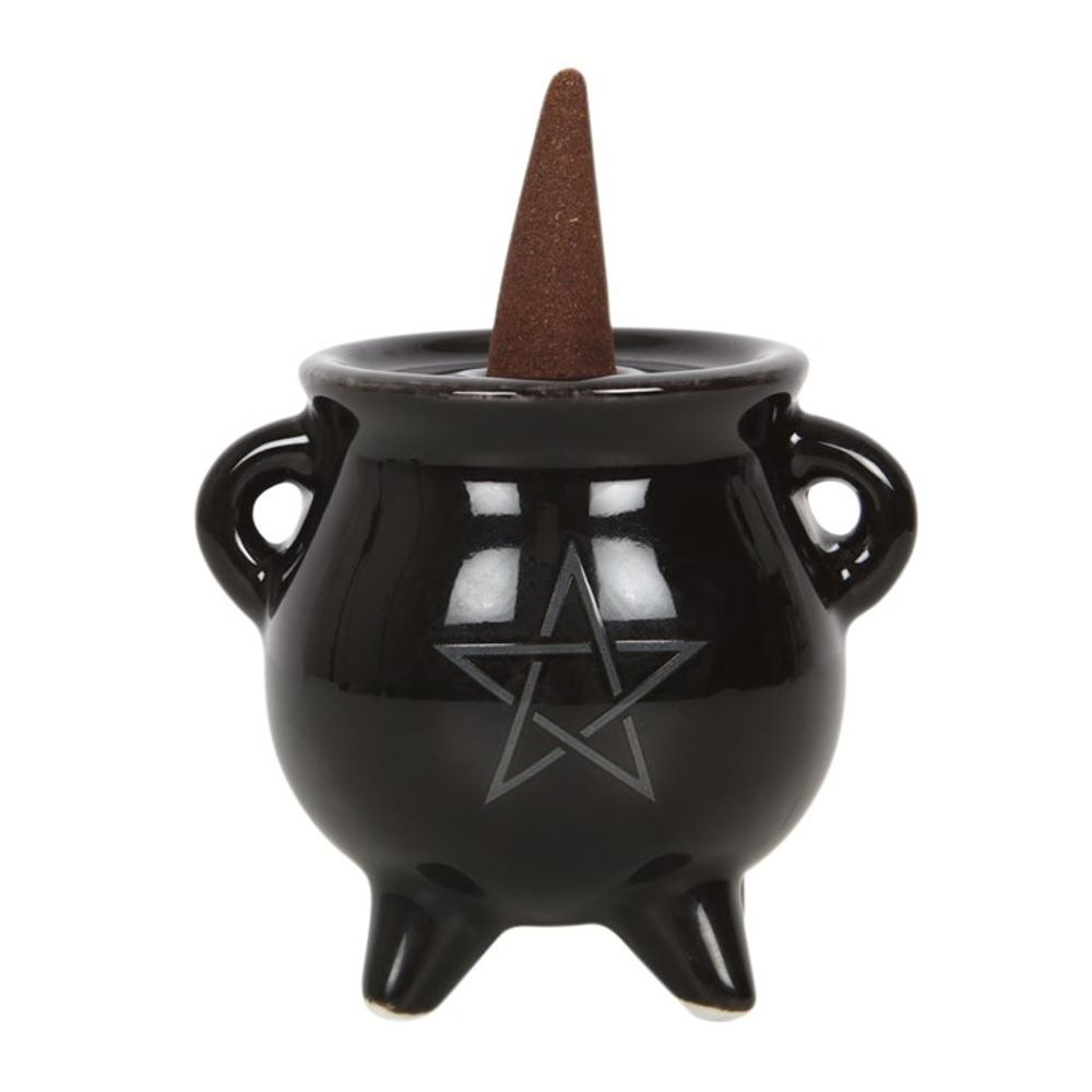 Get ready to cast some good vibes with our quirky Pentagram Cauldron Ceramic Incense Holder! This unique holder is perfect for burning your favorite incense, while adding a touch of whimsy to any room. With its pentagram design and ceramic material, it's both functional and stylish. Perfect for all the witches and wizards out there!