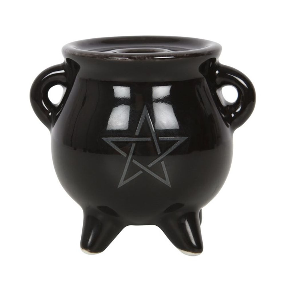 Get ready to cast some good vibes with our quirky Pentagram Cauldron Ceramic Incense Holder! This unique holder is perfect for burning your favorite incense, while adding a touch of whimsy to any room. With its pentagram design and ceramic material, it's both functional and stylish. Perfect for all the witches and wizards out there!