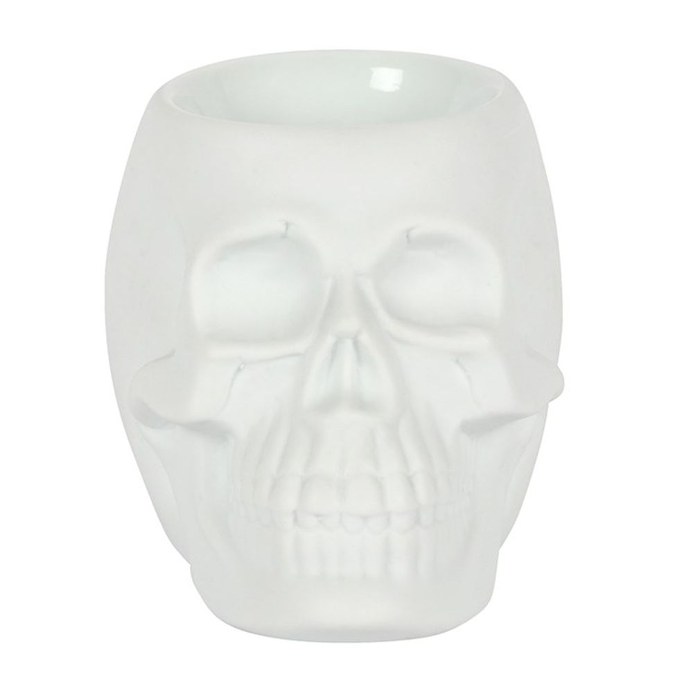 This matt white ceramic oil burner in the shape of a skull is sure to be a talking point in any home. Perfect for Halloween or for those who are looking for something different and unusual the burner features a deep bowl and can be used with both fragrance oils and wax melts