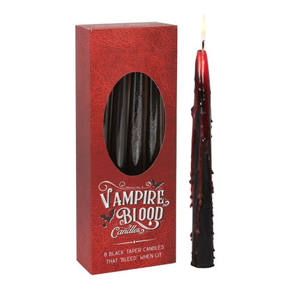 From candlelit dinners to eerie mood lighting, this set of Vampire Blood taper candles will entrance guests with their eye-catching, bleeding wax effect